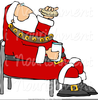 Santa Drinking Clipart Image