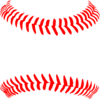 Red Baseball Stitching Clip Art