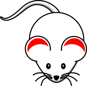 White Mouse Red Ears Clip Art