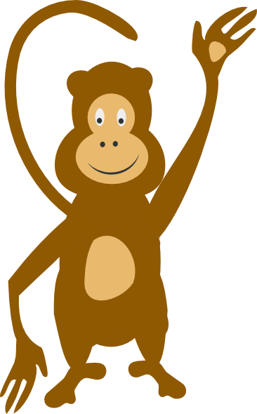 Monkey Waving Clip Art at Clker.com - vector clip art online, royalty