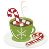 Santa Drinking Coffee Clipart Image