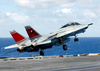 F-14d Launches From Carrier Flight Deck Image