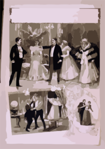 [vignettes Of Ballroom Scene, Stabbing Attempt, And A Couple] Clip Art