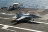 An F/a-18f Super Hornet Catches The Number Three Arresting Wire Becoming The First Super Hornet To Land Aboard Uss Kitty Hawk (cv 63). Image