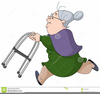 Clipart Old Woman With Walker Image