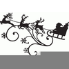 Santas Sleigh Silhouette Clipart Image