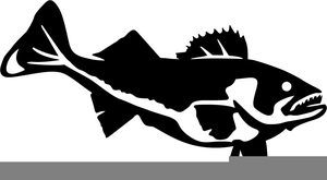 Black And White Fish Clipart Image
