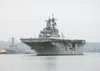 Sailors Man The Rail As The Amphibious Assault Ship Uss Boxer (lhd 4) Returns To Her Homeport Of Naval Station San Diego Image