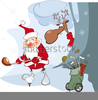 Santa Claus Golfing Clipart Image