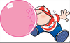 Bubble Gum Blowing Clipart Image