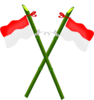 Bamboo And Indonesian Flag-2 Clip Art