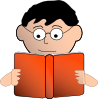 Man Reading With Glasses Clip Art