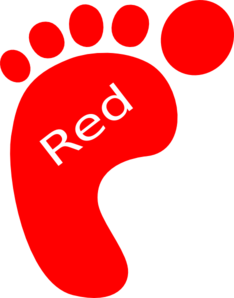 Red Left Footprint Clip Art