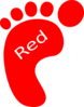 Red Left Footprint Clip Art
