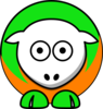 Sheep - Green And Orange Clip Art