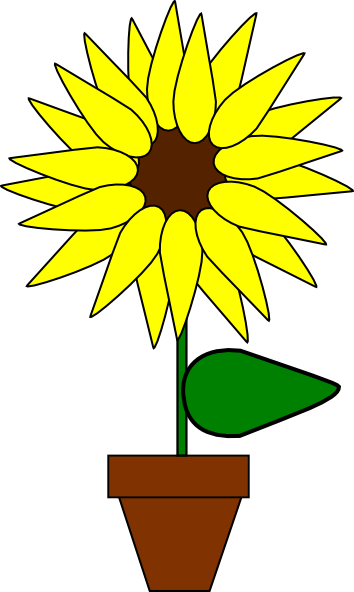 Sunflower In A Pot Clip Art at Clker.com - vector clip art online