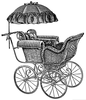 Antique Baby Buggy Clipart Image