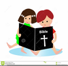 Children Reading The Bible Clipart Image