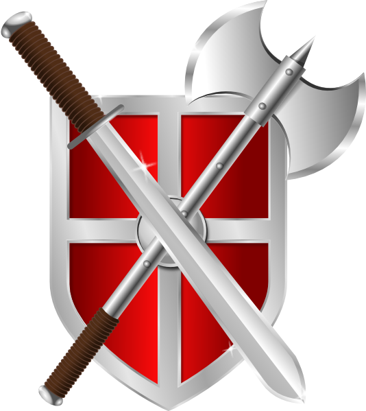Download Sword Battleaxe Shield Clip Art at Clker.com - vector clip ...
