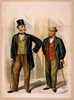 [two Well Dressed Men With Canes, Standing On Sidewalk Outside Saloon] Image