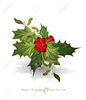 Christmas Bells And Holly Clipart Image