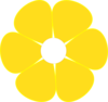Yellow Flower With White Middle Clip Art