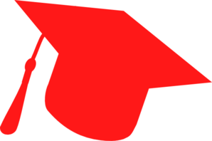 Graduation Hat Silhouette Red Clip Art