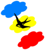 Swallow Colored Clouds Clip Art
