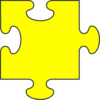 Yellow Puzzle Piece Top Clip Art