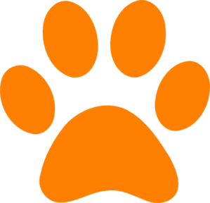 Orange Paw Print Clip Art