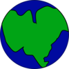 Earth With One Continent Clip Art