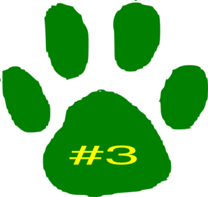 Jaguar Paw Print In Green Clip Art
