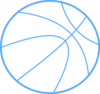 Blue Basketball Outline Clip Art