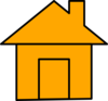 Orange House Icon Clip Art