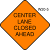Center Lane Closed Ahead Clip Art