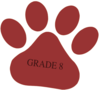 Pomegranate Paw / Dark-grey  Grade 8  Text -  Bigger Clip Art