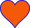 Orange & Blue Heart Clip Art