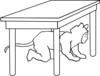 Kid Under Table Clip Art