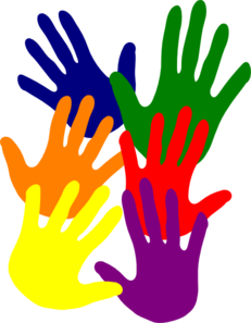 Hands - Various Colors Overlapping Clip Art
