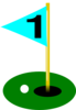 Golf Flag 1st Hole With Golf Ball Clip Art