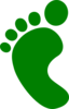 Left Angled Forest Green Foot Clip Art