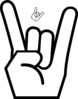 Rock Hand Tilted Clip Art