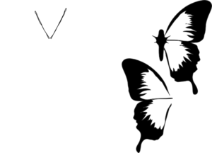 Butterfly, All White, Plain Clip Art
