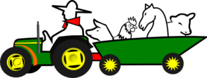 Green Tractor With Animals Clip Art