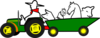 Green Tractor With Animals Clip Art