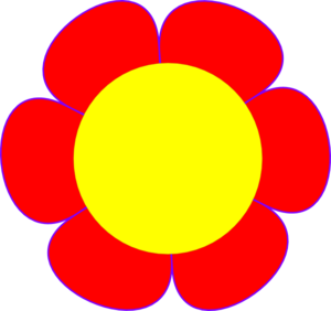 Red Flower Yellow Center Clip Art