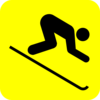 Black Skier  Clip Art