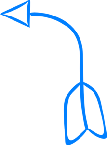 Curved Blue Left Arrow Clip Art