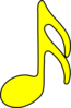 Sixteenth Note Yellow Clip Art