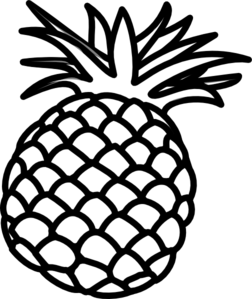 Pineapple Outline Clip Art at Clkercom vector clip art